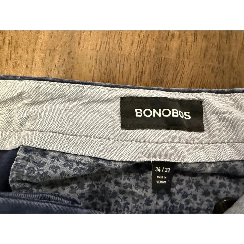 Bonobos Mens Navy Blue‎ Chino Pants Straight Leg 34x32 Casual Trousers